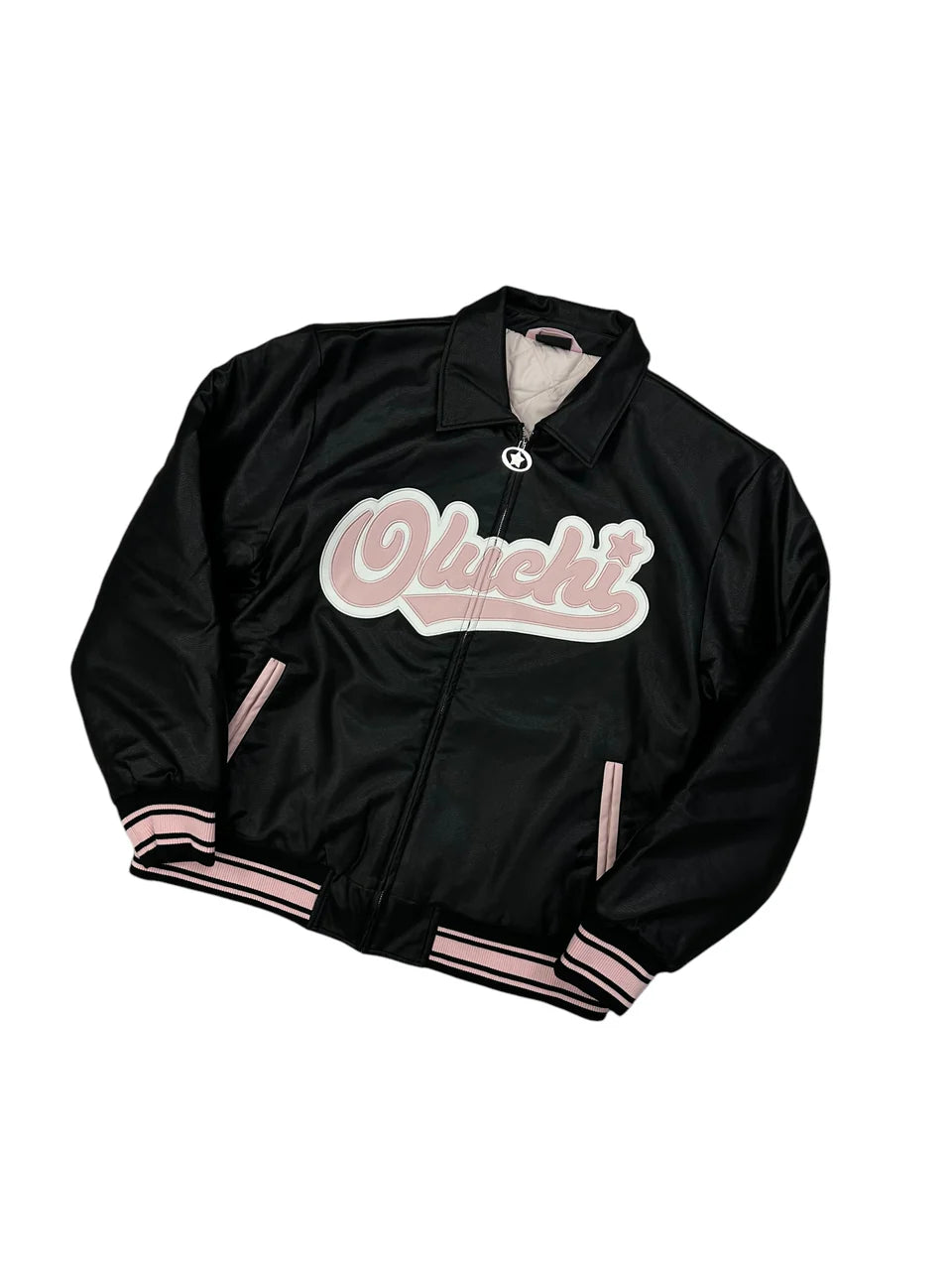 Oluchi Vegan Leather Jacket (Cherry Blossum)
